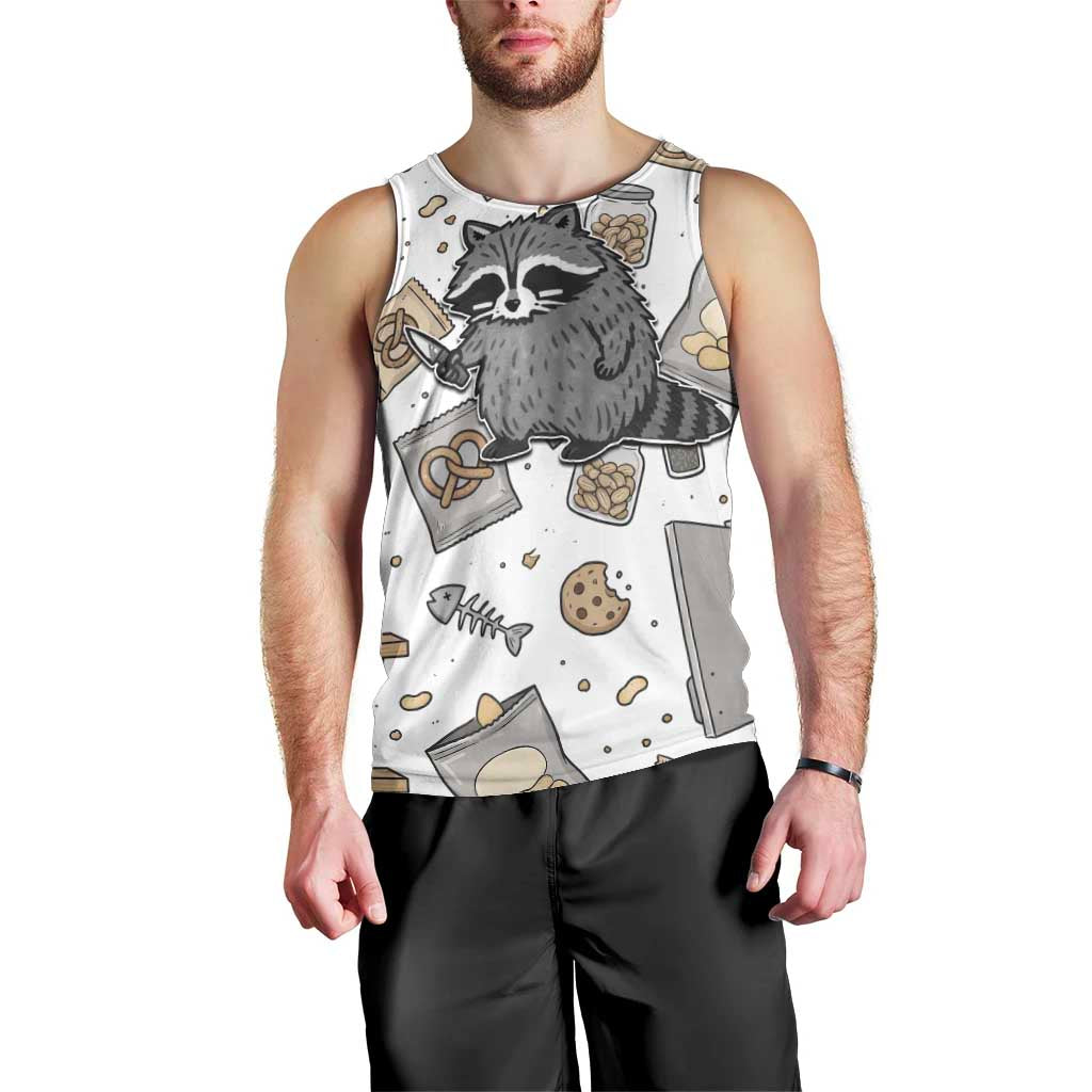 I Require Snacks Raccoon Men Tank Top Cute Bandit Raccoon Chaos with a Knife