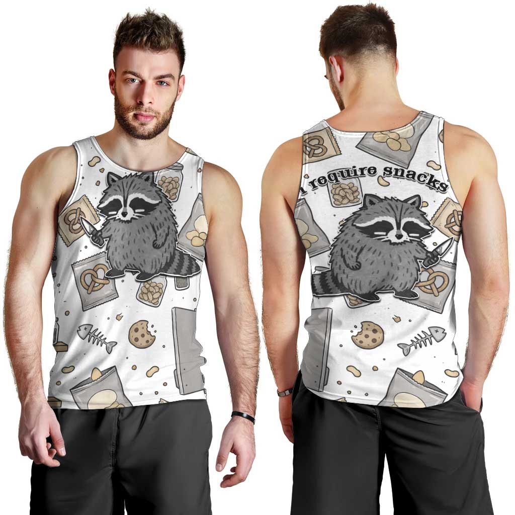 I Require Snacks Raccoon Men Tank Top Cute Bandit Raccoon Chaos with a Knife
