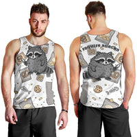I Require Snacks Raccoon Men Tank Top Cute Bandit Raccoon Chaos with a Knife