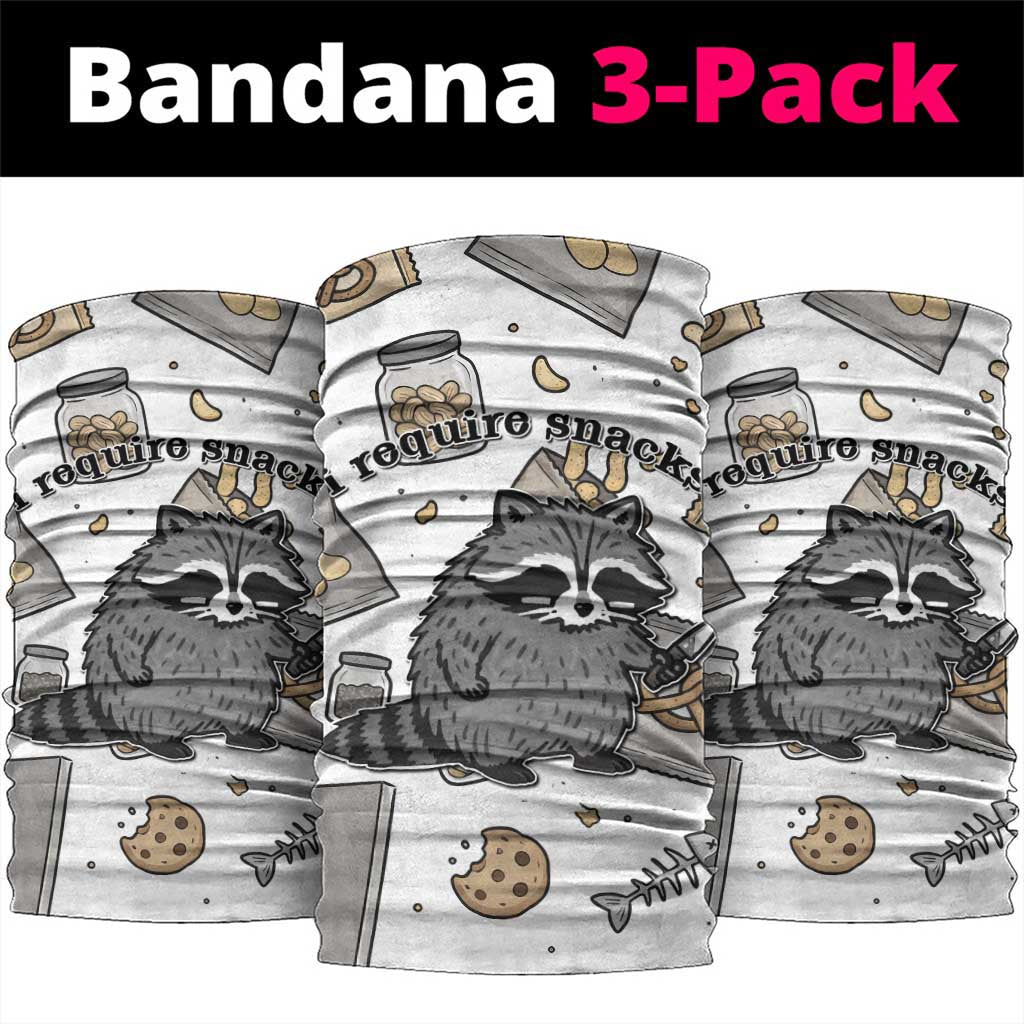 I Require Snacks Raccoon Neck Gaiter Cute Bandit Raccoon Chaos with a Knife