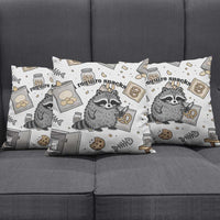 I Require Snacks Raccoon Pillow Cover Cute Bandit Raccoon Chaos with a Knife