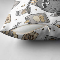 I Require Snacks Raccoon Pillow Cover Cute Bandit Raccoon Chaos with a Knife