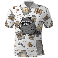 I Require Snacks Raccoon Polo Shirt Cute Bandit Raccoon Chaos with a Knife