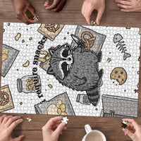 I Require Snacks Raccoon Puzzle Cute Bandit Raccoon Chaos with a Knife
