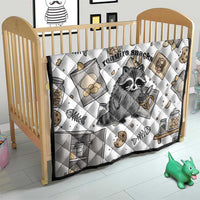 I Require Snacks Raccoon Quilt Cute Bandit Raccoon Chaos with a Knife
