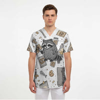 I Require Snacks Raccoon Scrub Top Cute Bandit Raccoon Chaos with a Knife