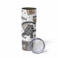 I Require Snacks Raccoon Skinny Tumbler Cute Bandit Raccoon Chaos with a Knife