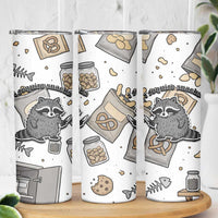 I Require Snacks Raccoon Skinny Tumbler Cute Bandit Raccoon Chaos with a Knife
