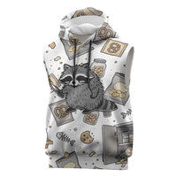 I Require Snacks Raccoon Sleeveless Hoodie Cute Bandit Raccoon Chaos with a Knife