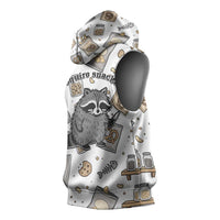 I Require Snacks Raccoon Sleeveless Hoodie Cute Bandit Raccoon Chaos with a Knife