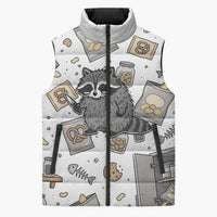 I Require Snacks Raccoon Sleeveless Puffer Jacket Cute Bandit Raccoon Chaos with a Knife