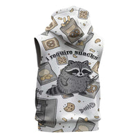 I Require Snacks Raccoon Sleeveless Zip Hoodie Cute Bandit Raccoon Chaos with a Knife