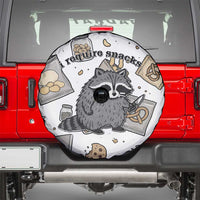 I Require Snacks Raccoon Spare Tire Cover Cute Bandit Raccoon Chaos with a Knife
