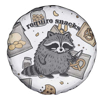 I Require Snacks Raccoon Spare Tire Cover Cute Bandit Raccoon Chaos with a Knife