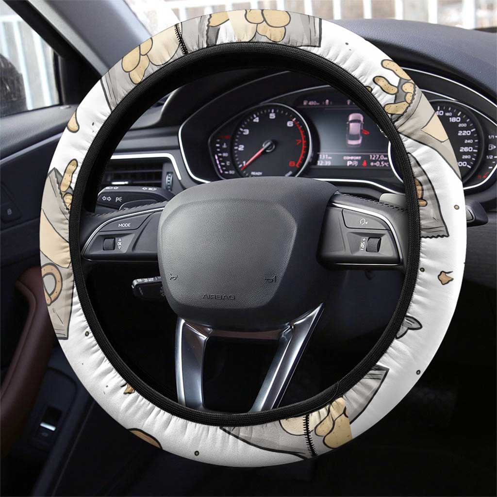 I Require Snacks Raccoon Steering Wheel Cover Cute Bandit Raccoon Chaos with a Knife