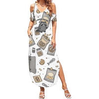 I Require Snacks Raccoon Summer Maxi Dress Cute Bandit Raccoon Chaos with a Knife