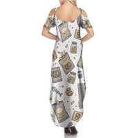 I Require Snacks Raccoon Summer Maxi Dress Cute Bandit Raccoon Chaos with a Knife