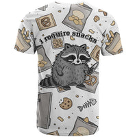 I Require Snacks Raccoon T Shirt Cute Bandit Raccoon Chaos with a Knife