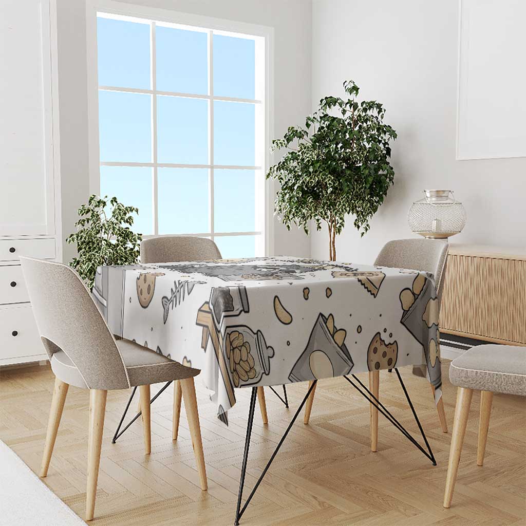 I Require Snacks Raccoon Tablecloth Cute Bandit Raccoon Chaos with a Knife