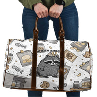 I Require Snacks Raccoon Travel Bag Cute Bandit Raccoon Chaos with a Knife