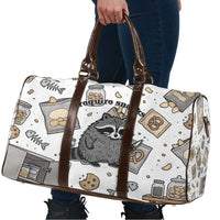 I Require Snacks Raccoon Travel Bag Cute Bandit Raccoon Chaos with a Knife