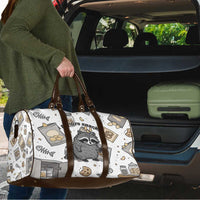 I Require Snacks Raccoon Travel Bag Cute Bandit Raccoon Chaos with a Knife