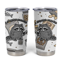 I Require Snacks Raccoon Tumbler Cup Cute Bandit Raccoon Chaos with a Knife