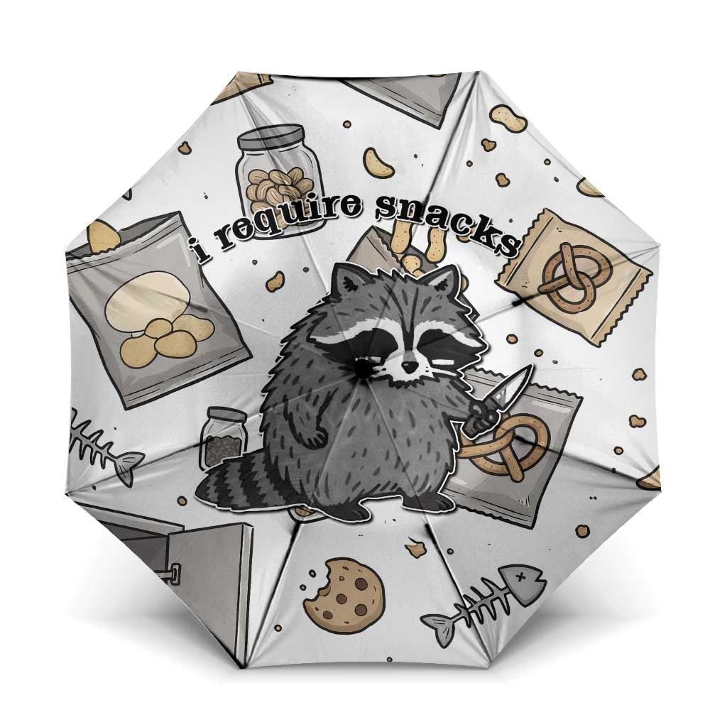 I Require Snacks Raccoon Umbrella Cute Bandit Raccoon Chaos with a Knife