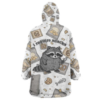 I Require Snacks Raccoon Wearable Blanket Hoodie Cute Bandit Raccoon Chaos with a Knife