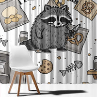 I Require Snacks Raccoon Window Curtain Cute Bandit Raccoon Chaos with a Knife