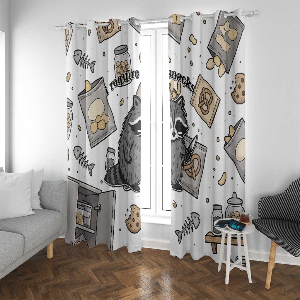 I Require Snacks Raccoon Window Curtain Cute Bandit Raccoon Chaos with a Knife