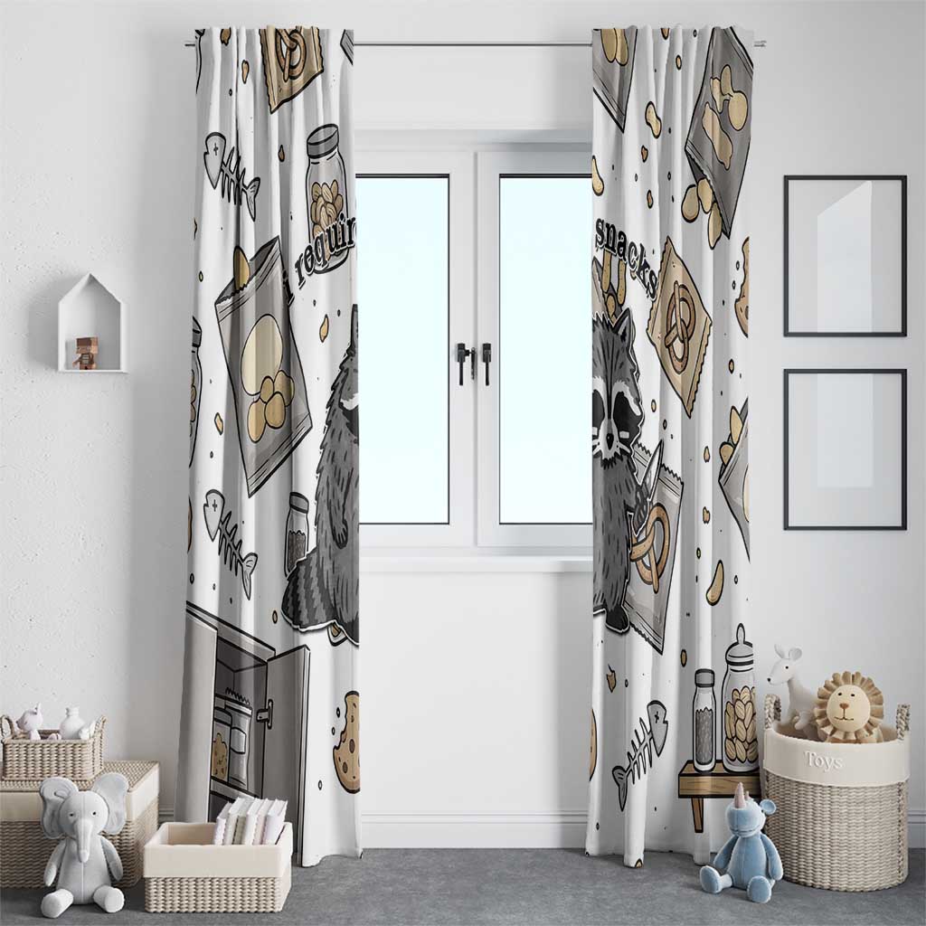 I Require Snacks Raccoon Window Curtain Cute Bandit Raccoon Chaos with a Knife