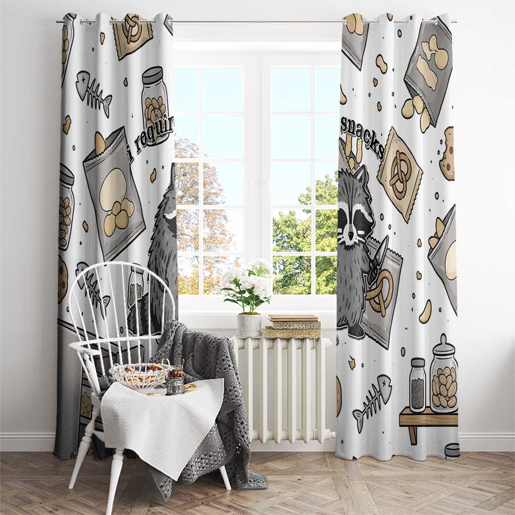 I Require Snacks Raccoon Window Curtain Cute Bandit Raccoon Chaos with a Knife