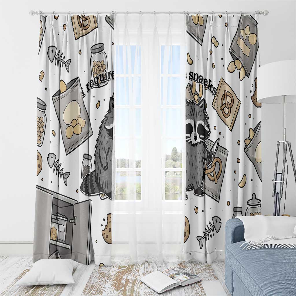 I Require Snacks Raccoon Window Curtain Cute Bandit Raccoon Chaos with a Knife