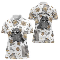 I Require Snacks Raccoon Women Polo Shirt Cute Bandit Raccoon Chaos with a Knife