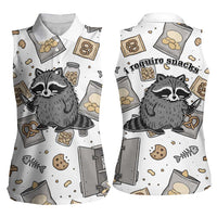 I Require Snacks Raccoon Women Sleeveless Polo Shirt Cute Bandit Raccoon Chaos with a Knife
