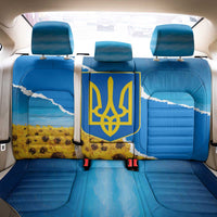 Ukraine Pride Back Car Seat Cover Map, Flag & Tryzub with Sunflower Field Patriotic