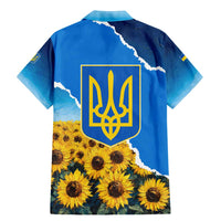 Ukraine Pride Family Matching Mermaid Dress and Hawaiian Shirt Map, Flag & Tryzub with Sunflower Field Patriotic
