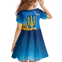 Ukraine Pride Family Matching Off Shoulder Maxi Dress and Hawaiian Shirt Map, Flag & Tryzub with Sunflower Field Patriotic