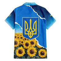 Ukraine Pride Family Matching Puletasi and Hawaiian Shirt Map, Flag & Tryzub with Sunflower Field Patriotic