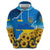 Ukraine Pride Hoodie Map, Flag & Tryzub with Sunflower Field Patriotic