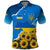 Ukraine Pride Polo Shirt Map, Flag & Tryzub with Sunflower Field Patriotic
