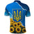 Ukraine Pride Polo Shirt Map, Flag & Tryzub with Sunflower Field Patriotic
