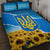 Ukraine Pride Quilt Bed Set Map, Flag & Tryzub with Sunflower Field Patriotic