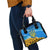 Ukraine Pride Shoulder Handbag Map, Flag & Tryzub with Sunflower Field Patriotic