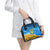 Ukraine Pride Shoulder Handbag Map, Flag & Tryzub with Sunflower Field Patriotic