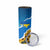 Ukraine Pride Skinny Tumbler Map, Flag & Tryzub with Sunflower Field Patriotic