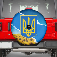 Ukraine Pride Spare Tire Cover Map, Flag & Tryzub with Sunflower Field Patriotic