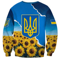 Ukraine Pride Sweatshirt Map, Flag & Tryzub with Sunflower Field Patriotic