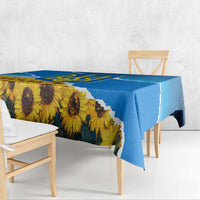 Ukraine Pride Tablecloth Map, Flag & Tryzub with Sunflower Field Patriotic